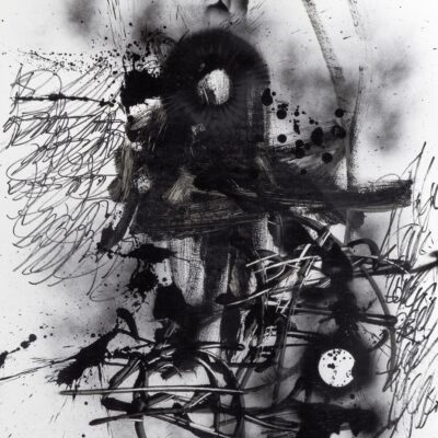 AU NOM DES MIENS 1, aérosol, glycéro et marker sur papier 77 x 107,5 cm, 2015 