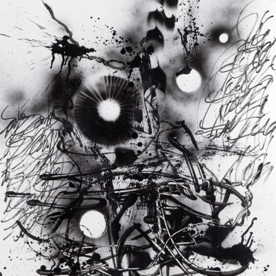 AU NOM DES MIENS 2, aérosol, glycéro et marker sur papier 77 x 107,5 cm, 2015 